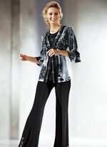 Hose mit Metallpl&auml;ttchen-und Strasszier SCHWARZ