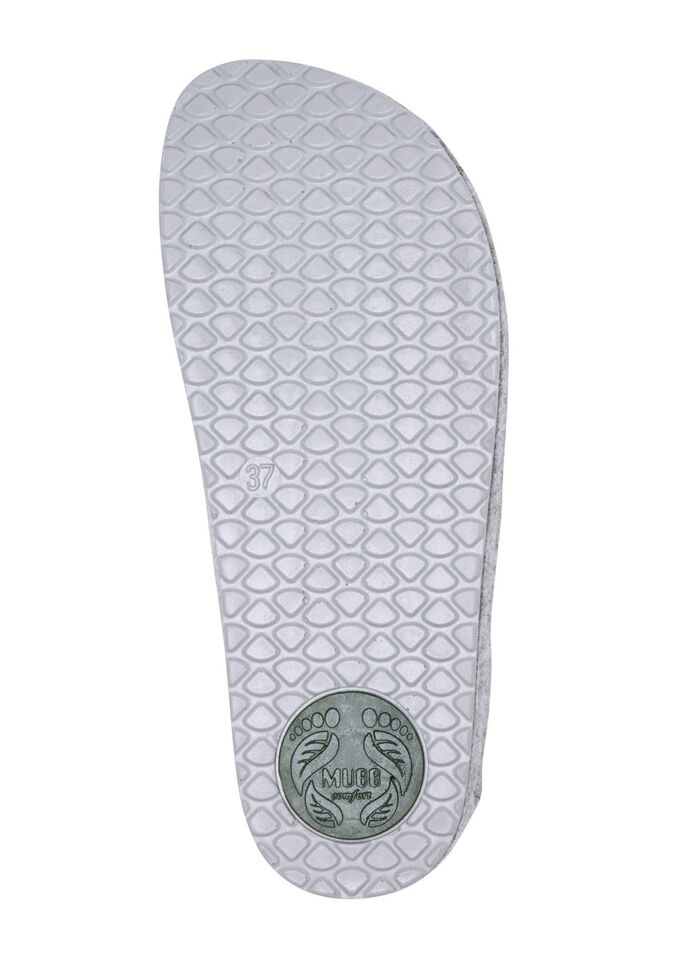Mubb, klassische Damen-Hausschuhe, Weite H, mit anatomisch geformtem Fu&szlig;bett GRAU