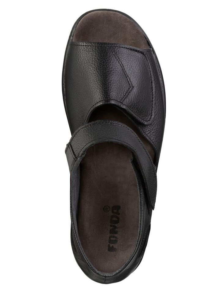 Bequeme Herren-Sandalen, Weite K, mit anatomisch geformtem Fu&szlig;bett SCHWARZ