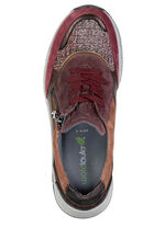 Waldläufer, bequeme Damen-Sneaker, Weite H, mit herausnehmbarem Fußbett BORDEAUX-BUNT