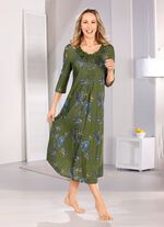 Laurina Nachthemd, kn&ouml;chellang mit gro&szlig;z&uuml;giger Motivspitze  