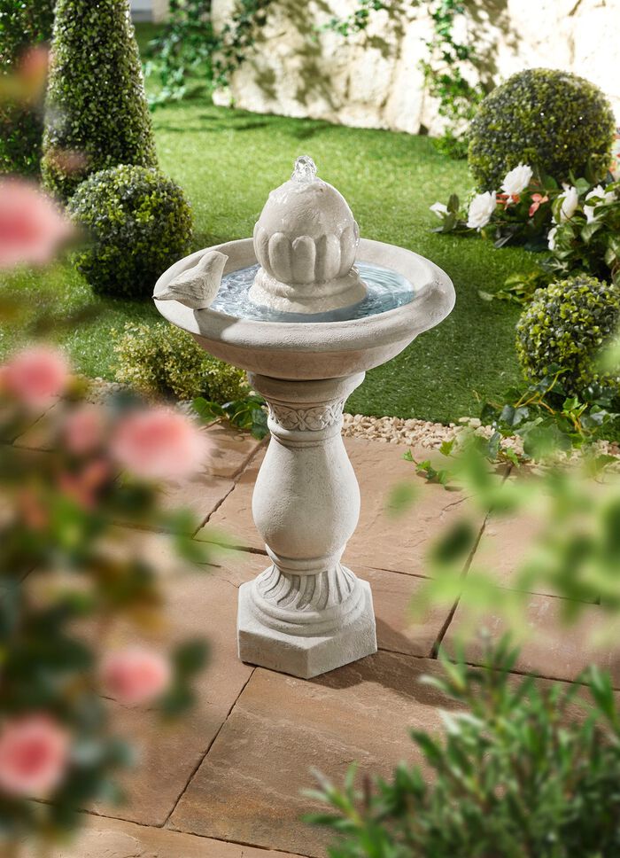 Vogelbad-Brunnen aus Steinguss 