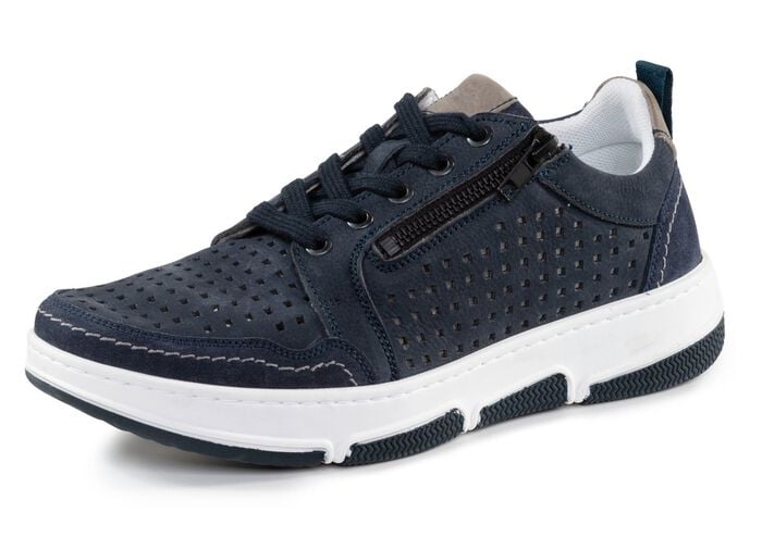 GINO GALANTE Schn&uuml;rschuh aus luftig perforiertem Nubukleder MARINE