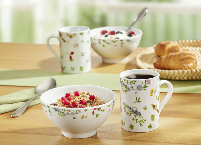 Porzellan-Geschirr Millefiori aus hochwertigem weißen Porzellan 