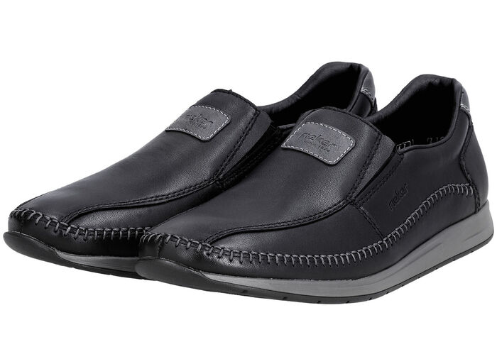 Rieker Slipper aus Nappaleder SCHWARZ