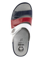 Mubb Pantolette aus Nappaleder mit Metallschmuck BLAU-ROT-WEISS