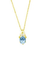 Anhänger mit Singapurkette, mit echt Blautopas und synth. Zirkonia 