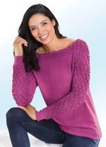 Pullover mit Cloquémuster FUCHSIA