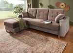 Gem&uuml;tliche Polsterecke mit Bettfunktion CREME-BEIGE