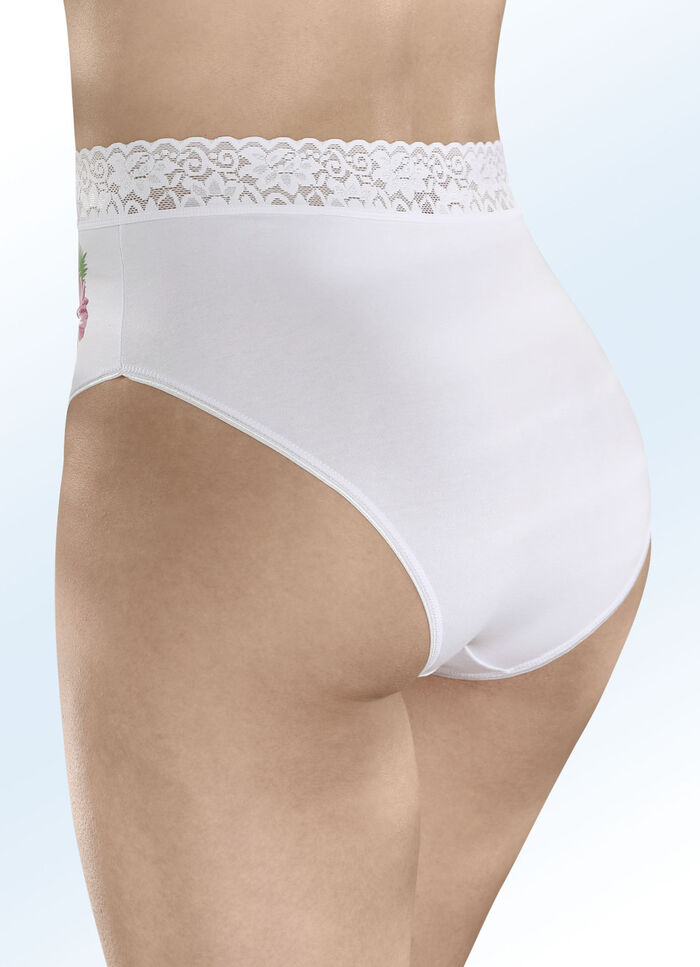 Dreierpack Slips mit Blumenmotiv 