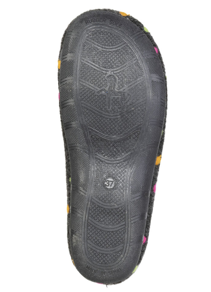 Laurina, klassische Damen-Hausschuhe, mit Pünktchen-Stickerei ANTHRAZIT