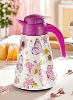 Thermokanne im bunten Blumen-Design 