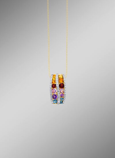 Multicolor Anh&auml;nger aus Gold 