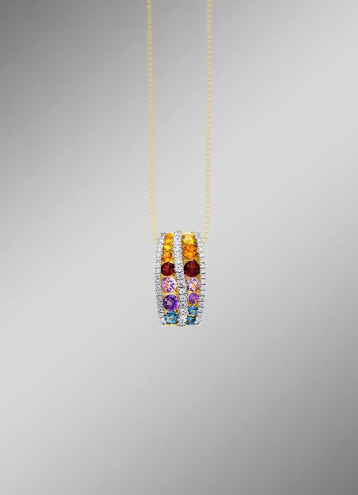 Multicolor Anh&auml;nger aus Gold 