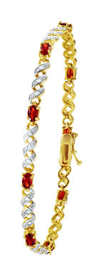 Durchbrochenes Armband mit Granat 