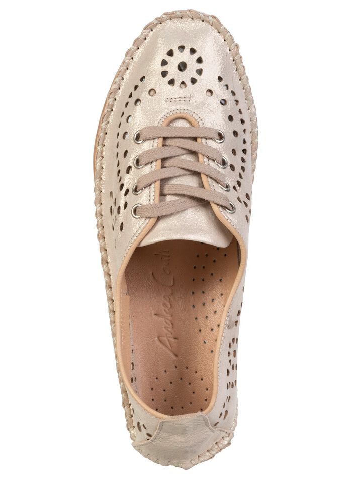 Andrea Conti, sommerliche Damen-Schn&uuml;rschuhe, Weite G, mit herausnehmbarem Fu&szlig;bett MATTGOLD