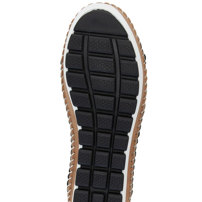 Gemini, klassische Damen-Slipper, Weite G, mit herausnehmbarem Fu&szlig;bett SCHWARZ-TAUPE