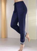 Zweierpack Schlaf- und Freizeithosen mit geringelten B&uuml;ndchenabschl&uuml;ssen 