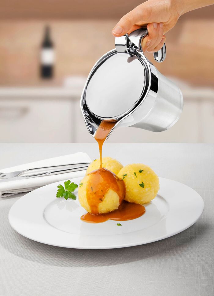 Thermo-Sauciere aus Edelstahl mit Deckel 