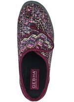 Klassische Damen-Hausschuhe, Weite H, mit Klettverschluss BORDEAUX-MULTICOLOR