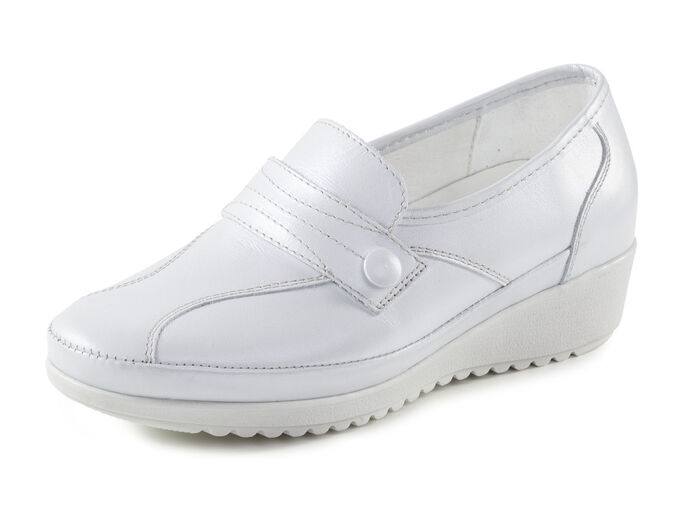 ELENA EDEN Slipper mit Zier-Knopf und Elastikeinsatz PERLGRAU