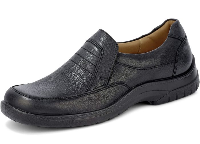 Klassische Herren-Slipper, mit atmungsaktivem Fu&szlig;bett SCHWARZ