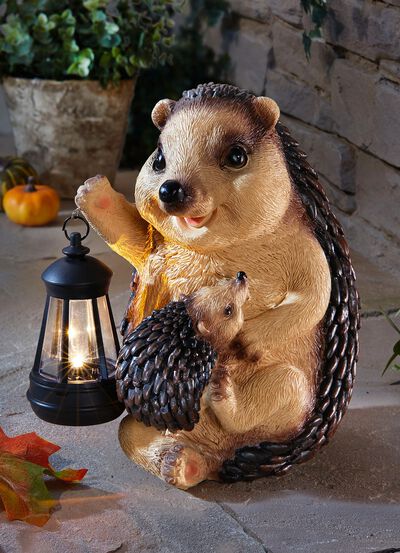 Wetterfester Igel mit Laterne 