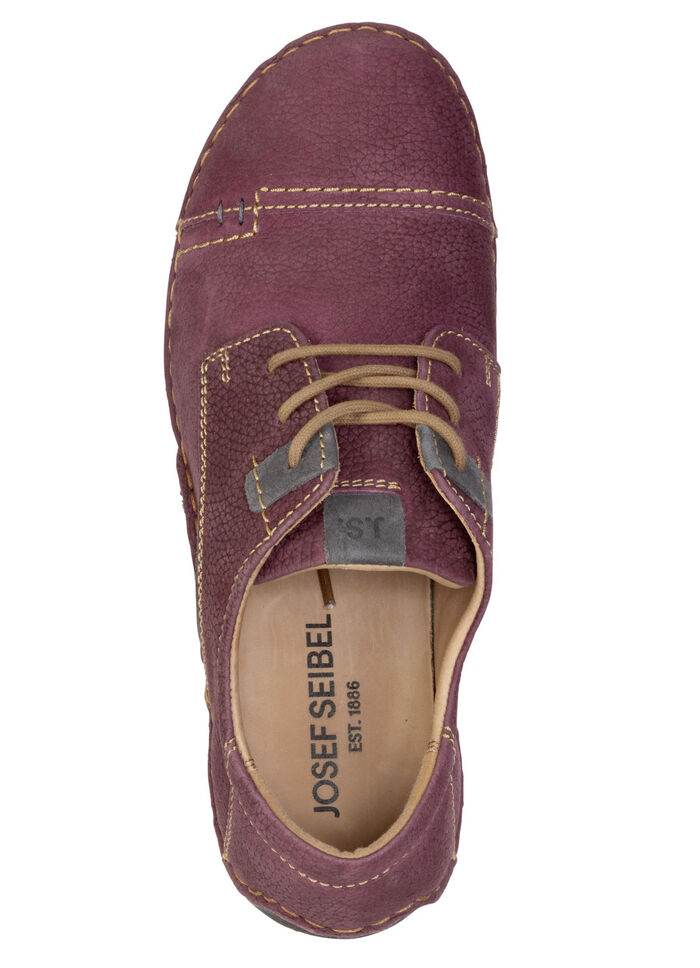 Josef Seibel, klassische Damen-Schnürschuhe, Weite G, mit herausnehmbarem Fußbett BEERE-GRAU