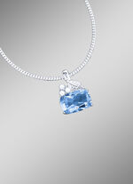 Anh&auml;nger mit Panzerkette, echt Blautopas und S&uuml;&szlig;wasser-Zuchtperlen 