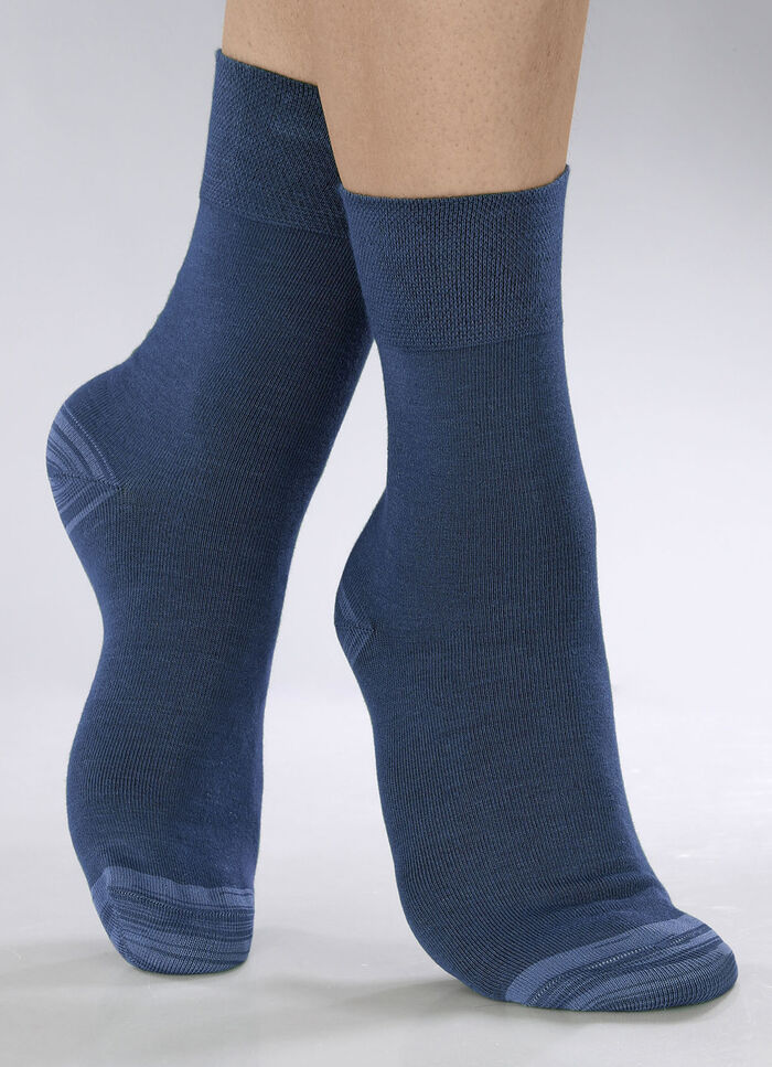 Sechserpack Socken in verschiedenen Farbstellungen 2X JEANSBLAU MELIERT, 2X MARINE MELIERT, 2X NACHTBLAU MELIERT