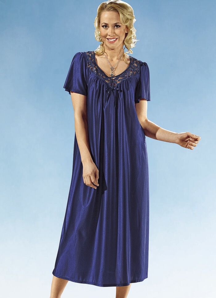 Nachthemd, Kurzarm mit Rundhals ROYALBLAU