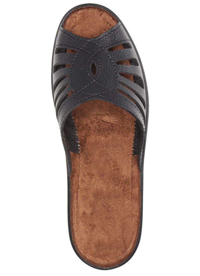 Pantolette mit Zierlochung SCHWARZ