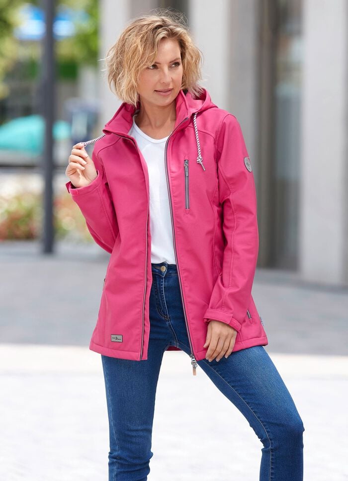 Funktionsjacke mit abnehmbarer Kapuze PINK