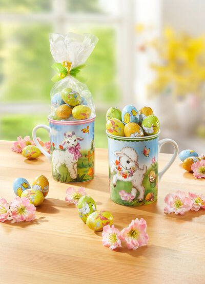 Gef&uuml;llte Kaffeebecher aus Porzellan, 2er-Set 