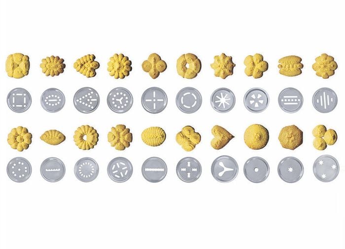 Geb&auml;ckpresse mit 24 verschiedenen Aufs&auml;tzen 