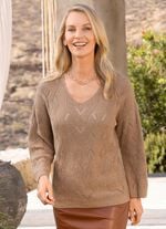 Pullover mit Struktur-Ajourdessin 