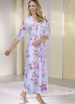 Nachthemd, kn&ouml;chellang mit Spitzeneinsatz 