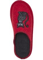 Klassiche Damen-Hausschuhe, Weite H, mit niedlicher Katzen-Applikation 