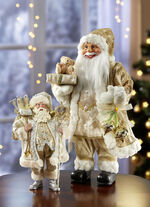 Handgefertigter Weihnachtsmann GOLD-SILBER-WEISS