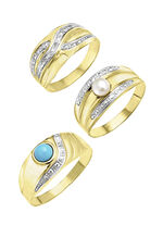 Exklusives Damenring-Set in Bicolor 