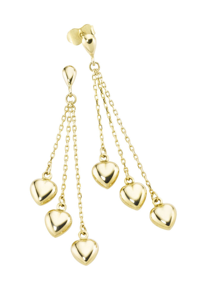 S&uuml;&szlig;e Herz-Ohrstecker aus Gold 