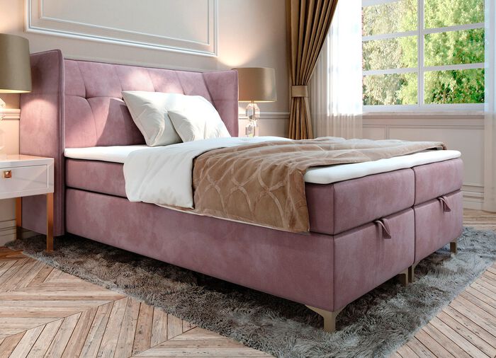 Boxspringbett mit Bettkasten und Topper 