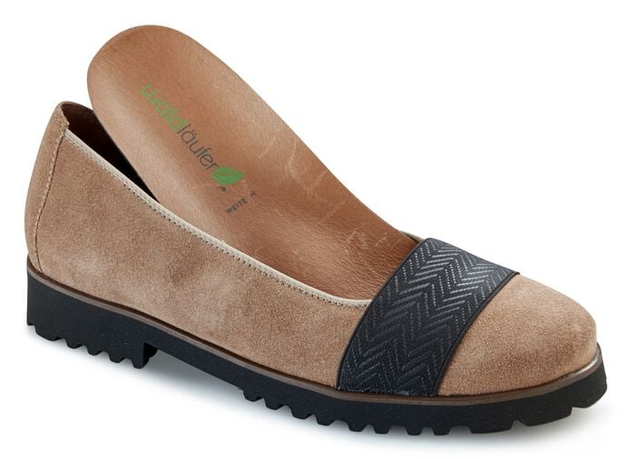 Waldl&auml;ufer Slipper mit Rundum-Gummizug CAMEL