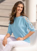 Pullover in weich flie&szlig;ender Qualit&auml;t BLEU