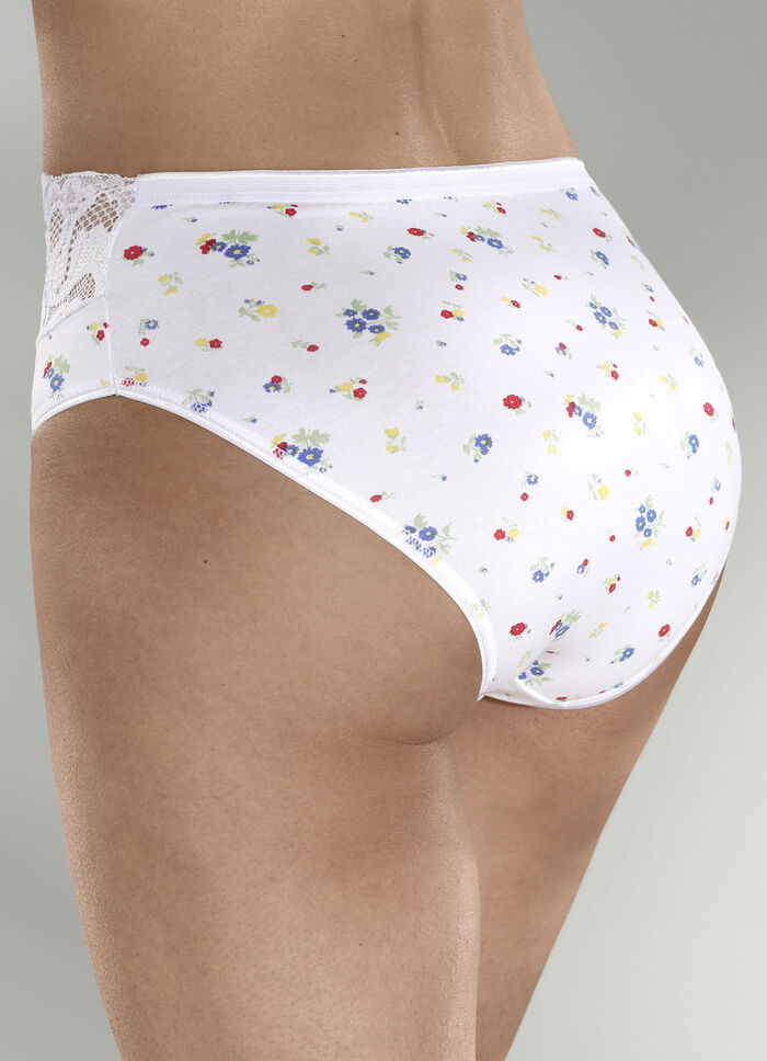 Viererpack Slips mit buntem Bl&uuml;mchendessin 