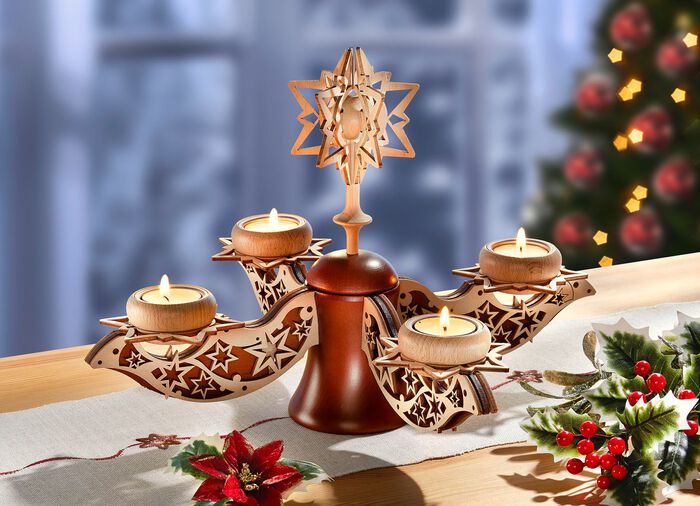Handgearbeiteter Adventsleuchter aus dem Erzgebirge 