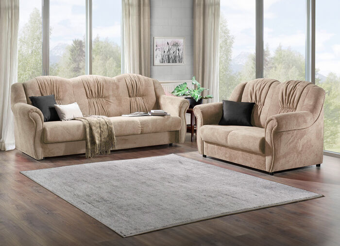 Frei im Raum aufstellbare Polsterm&ouml;bel mit Federkern BEIGE