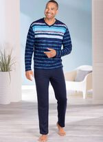 hajo Klimalight-Schlafanzug mit V-Ausschnitt und offenen Abschl&uuml;sen 