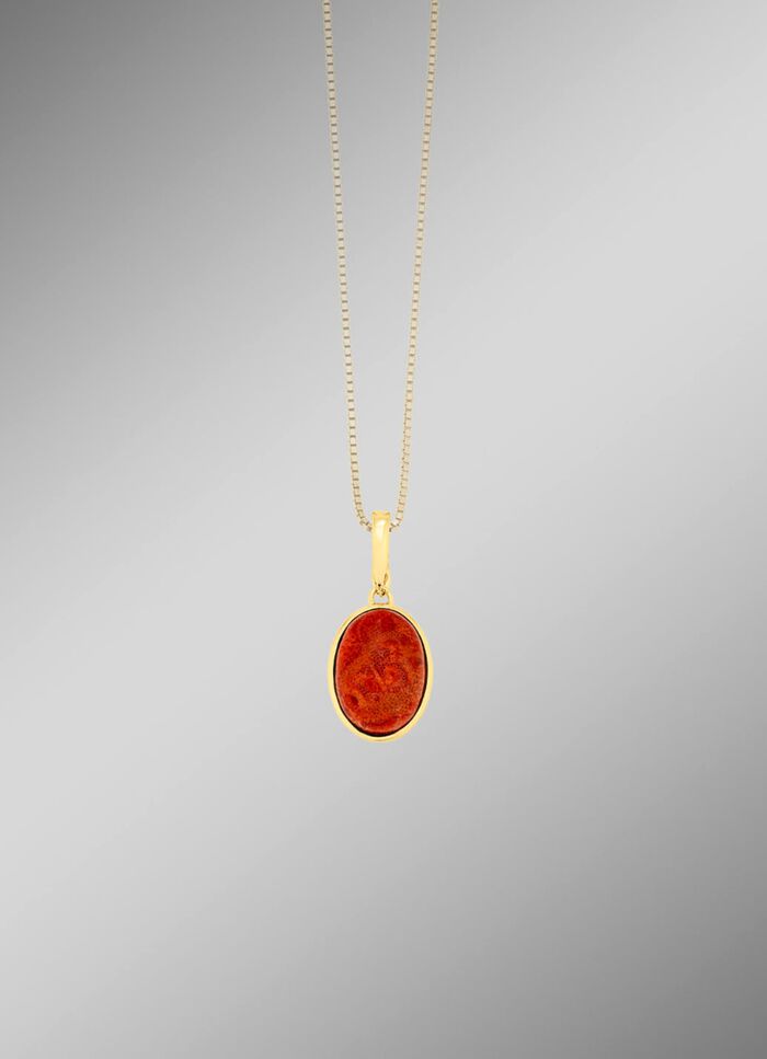 Vergoldeter Anh&auml;nger mit Koralle 