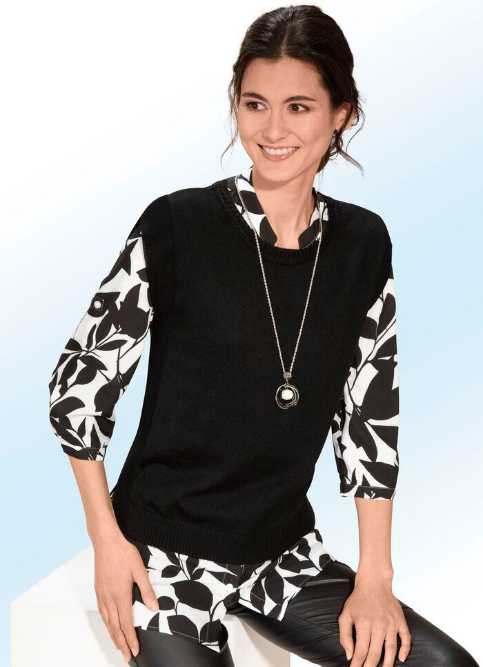 Pullunder mit Biesenakzenten 